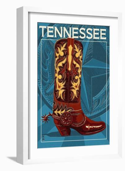 Tennessee - Boot-Lantern Press-Framed Art Print