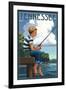 Tennessee - Boy Fishing-Lantern Press-Framed Art Print