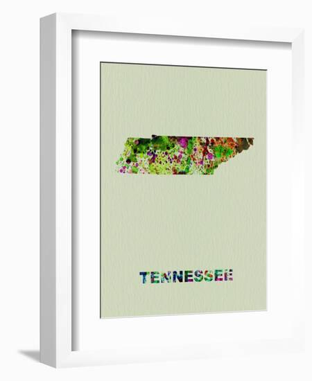 Tennessee Color Splatter Map-NaxArt-Framed Art Print