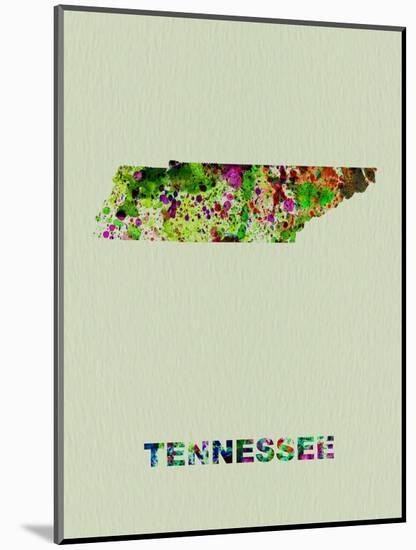 Tennessee Color Splatter Map-NaxArt-Mounted Art Print