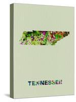 Tennessee Color Splatter Map-NaxArt-Stretched Canvas