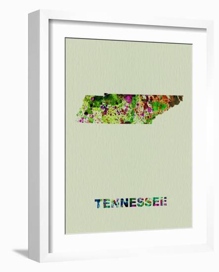 Tennessee Color Splatter Map-NaxArt-Framed Art Print