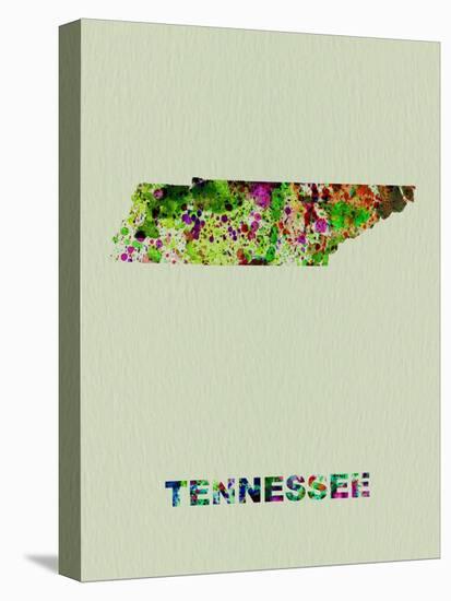 Tennessee Color Splatter Map-NaxArt-Stretched Canvas