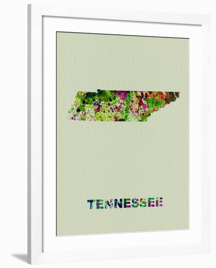 Tennessee Color Splatter Map-NaxArt-Framed Art Print