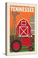 Tennessee - Country - Woodblock-Lantern Press-Stretched Canvas