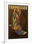 Tennessee - Cowboy Boot-Lantern Press-Framed Art Print