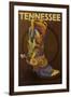 Tennessee - Cowboy Boot-Lantern Press-Framed Art Print