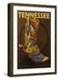 Tennessee - Cowboy Boot-Lantern Press-Framed Art Print