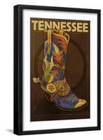 Tennessee - Cowboy Boot-Lantern Press-Framed Art Print