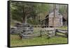 Tennessee, Great Smoky Mountains NP. John Oliver Place in Cades Cove-Don Paulson-Framed Stretched Canvas