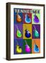 Tennessee - Guitar Pop Art-Lantern Press-Framed Art Print