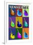 Tennessee - Guitar Pop Art-Lantern Press-Framed Art Print