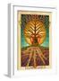 Tennessee - Guitar Tree-Lantern Press-Framed Art Print