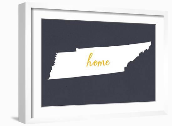 Tennessee - Home State - Gray-Lantern Press-Framed Art Print