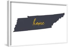 Tennessee - Home State - White-Lantern Press-Framed Art Print