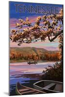 Tennessee - Lake at Dusk-Lantern Press-Mounted Art Print