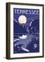 Tennessee - Lake at Night-Lantern Press-Framed Art Print