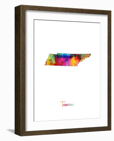 Tennessee Map-Michael Tompsett-Framed Art Print