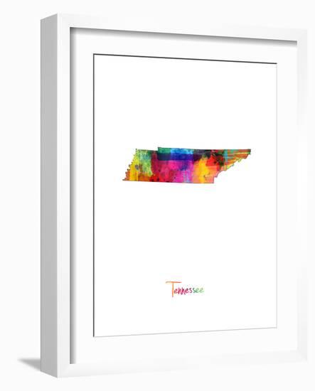 Tennessee Map-Michael Tompsett-Framed Art Print