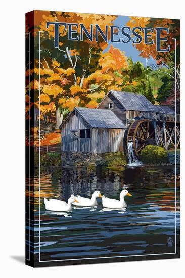 Tennessee - Mill Scene-Lantern Press-Stretched Canvas