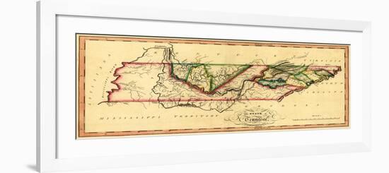 Tennessee - Panoramic Map-Lantern Press-Framed Art Print