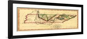 Tennessee - Panoramic Map-Lantern Press-Framed Premium Giclee Print