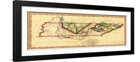 Tennessee - Panoramic Map-Lantern Press-Framed Art Print