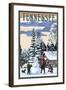 Tennessee - Snowman Scene-Lantern Press-Framed Art Print