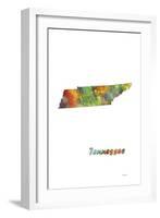 Tennessee State Map 1-Marlene Watson-Framed Giclee Print