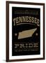 Tennessee State Pride - Gold on Black-Lantern Press-Framed Art Print