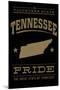 Tennessee State Pride - Gold on Black-Lantern Press-Mounted Art Print