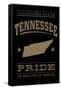 Tennessee State Pride - Gold on Black-Lantern Press-Framed Stretched Canvas