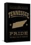 Tennessee State Pride - Gold on Black-Lantern Press-Framed Stretched Canvas