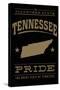 Tennessee State Pride - Gold on Black-Lantern Press-Stretched Canvas