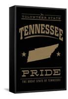 Tennessee State Pride - Gold on Black-Lantern Press-Framed Stretched Canvas