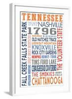 Tennessee - Typography-Lantern Press-Framed Art Print