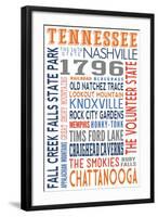 Tennessee - Typography-Lantern Press-Framed Art Print