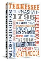 Tennessee - Typography-Lantern Press-Stretched Canvas