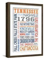 Tennessee - Typography-Lantern Press-Framed Art Print