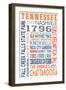 Tennessee - Typography-Lantern Press-Framed Art Print