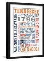 Tennessee - Typography-Lantern Press-Framed Art Print