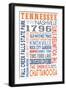 Tennessee - Typography-Lantern Press-Framed Art Print