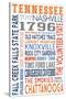 Tennessee - Typography-Lantern Press-Stretched Canvas