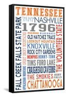 Tennessee - Typography-Lantern Press-Framed Stretched Canvas