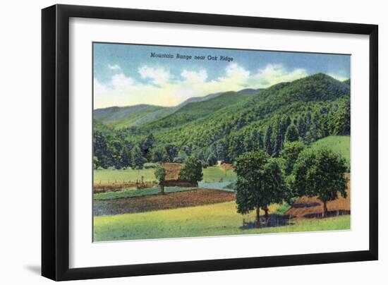 Tennessee - View of a Mountain Range Near Oak Ridge-Lantern Press-Framed Art Print