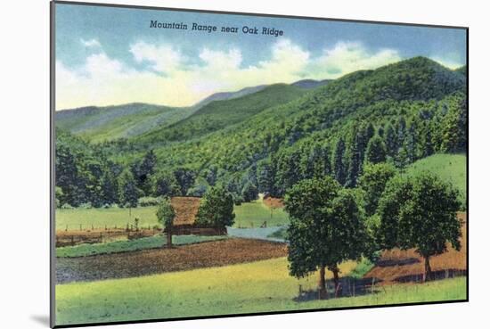 Tennessee - View of a Mountain Range Near Oak Ridge-Lantern Press-Mounted Art Print