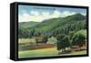 Tennessee - View of a Mountain Range Near Oak Ridge-Lantern Press-Framed Stretched Canvas