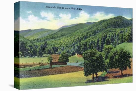 Tennessee - View of a Mountain Range Near Oak Ridge-Lantern Press-Stretched Canvas