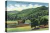 Tennessee - View of a Mountain Range Near Oak Ridge-Lantern Press-Stretched Canvas