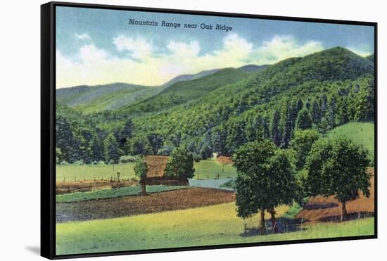 Tennessee - View of a Mountain Range Near Oak Ridge-Lantern Press-Framed Stretched Canvas